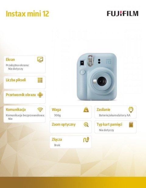 Aparat Instax mini 12 niebieski Aparat Instax mini 12 niebieski
