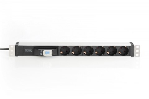 Listwa zasilająca PDU 19" Rack, 6x gniazdo schuko, 2.0m, 1x wtyk unischuko, 16A, wyłącznik nadprądowy, Profil aluminiowy Listwa zasilająca PDU 19" Rack, 6x gniazdo schuko, 2.0m, 1x wtyk unischuko, 16A, wyłącznik nadprądowy, Profil aluminiowy