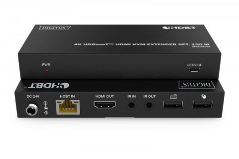 Przedłużacz/Extender HDMI 4K 60Hz 150m po skrętce Cat.6A/7/8 HDBaseT HDCP2.2 IR EDID PoC, zestaw Przedłużacz/Extender HDMI 4K 60Hz 150m po skrętce Cat.6A/7/8 HDBaseT HDCP2.2 IR EDID PoC, zestaw