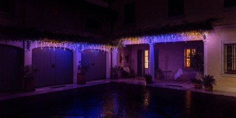 Inteligentne lampki sople Icicle 190 RGBW LED, 5x0,5 m, IP44, przezroczysty przewód Inteligentne lampki sople Icicle 190 RGBW LED, 5x0,5 m, IP44, przezroczysty przewód