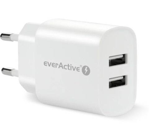 Ładowarka sieciowa 2X USB 2,4A 12W Biała Ładowarka sieciowa 2X USB 2,4A 12W Biała