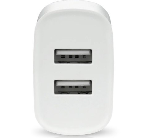 Ładowarka sieciowa 2X USB 2,4A 12W Biała Ładowarka sieciowa 2X USB 2,4A 12W Biała