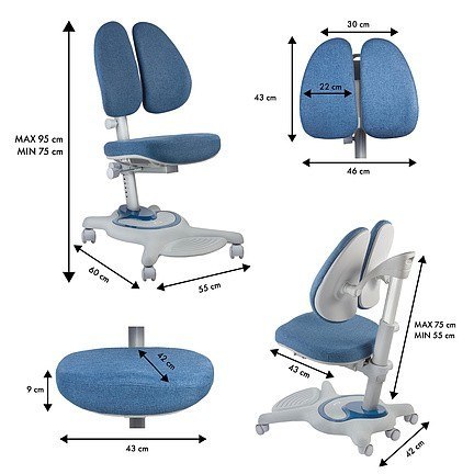 Krzesło ergonomiczne dla dzieci ER-484N regulowany zagłówek, regulowana wysokość, max 75kg. Krzesło ergonomiczne dla dzieci ER-484N regulowany zagłówek, regulowana wysokość, max 75kg.