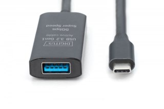 Kabel przedłużający aktywny, USB 3.2 Gen1 5Gbps, USB-C - USB-A, 5m
