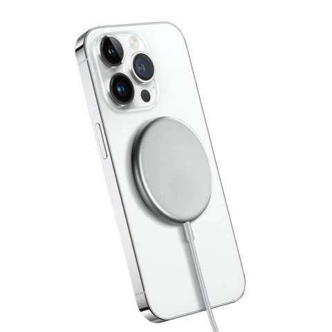 MagSpot Wireless Charger Aluminiowa ładowarka indukcyjna MagSafe 15W Srebrna MagSpot Wireless Charger Aluminiowa ładowarka indukcyjna MagSafe 15W Srebrna