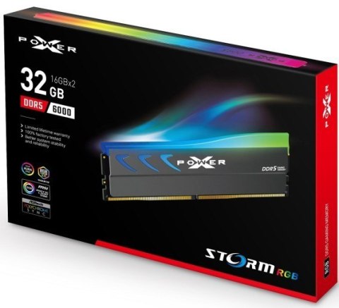Pamięć DDR5 XPOWER Storm RGB 32GB/6000 2*16GB CL36 szara
