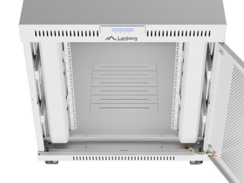 Szafa instalacyjna rack stojąca 19 cali 15U 800x1000 drzwi perforowane LCD szara (Flat pack)