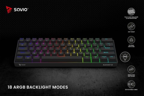 Klawiatura mechaniczna BLACKOUT X2 OUTEMU Blue, Hot Swap