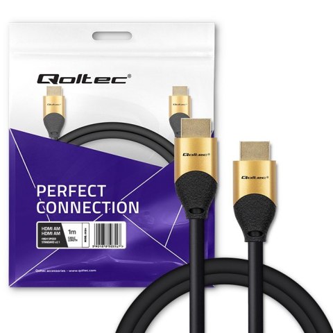 Kabel HDMI v2.1 Ultra High Speed 8K | 60Hz | 30AWG | 1m Złoty Kabel HDMI v2.1 Ultra High Speed 8K | 60Hz | 30AWG | 1m Złoty