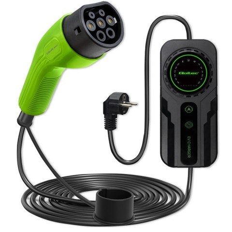 Mobilna ładowarka do samochodu elektrycznego EV z regulacją 2w1 Typ2 | Schuko | 3.5kW | 230V | LCD | Przenośna | Wallbox | 5m Mobilna ładowarka do samochodu elektrycznego EV z regulacją 2w1 Typ2 | Schuko | 3.5kW | 230V | LCD | Przenośna | Wallbox | 5m