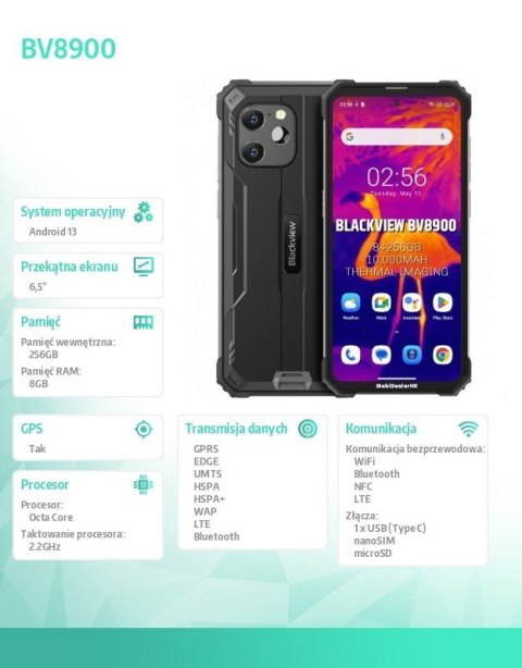 Smartfon BV8900 8/256GB czarny