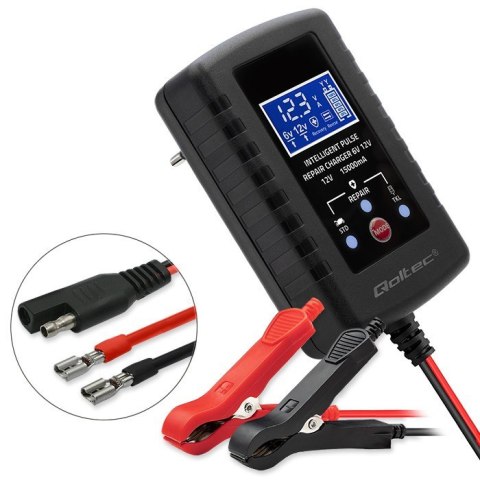 Automatyczna ładowarka do akumulatora AGM GEL STD 6V/12V | 2A | Prostownik z funkcją naprawy i wyświetlaczem LED Automatyczna ładowarka do akumulatora AGM GEL STD 6V/12V | 2A | Prostownik z funkcją naprawy i wyświetlaczem LED
