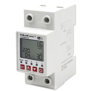 Przekaźnik 63A na szynę DIN z licznikiem energii elektrycznej | Timer | Tuya | Wi-Fi | LED 