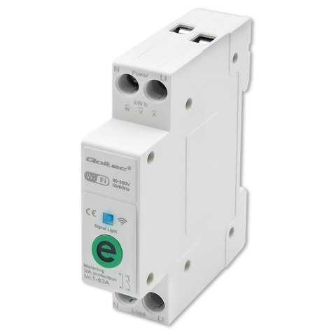 Przekaźnik 63A na szynę DIN z licznikiem energii elektrycznej | eWeLink od Sonoff | Wi-Fi | Dioda LED