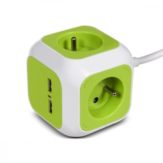 MagicCube poczwórne gniazdko prądowe, 2 wejścia usb 1,4m GB118