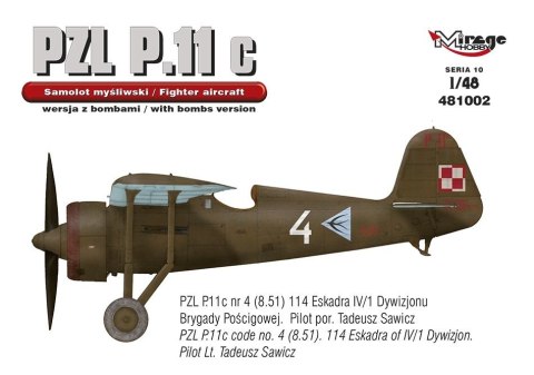 Model plastikowy PZL P-11c Wersja z bombami Model plastikowy PZL P-11c Wersja z bombami
