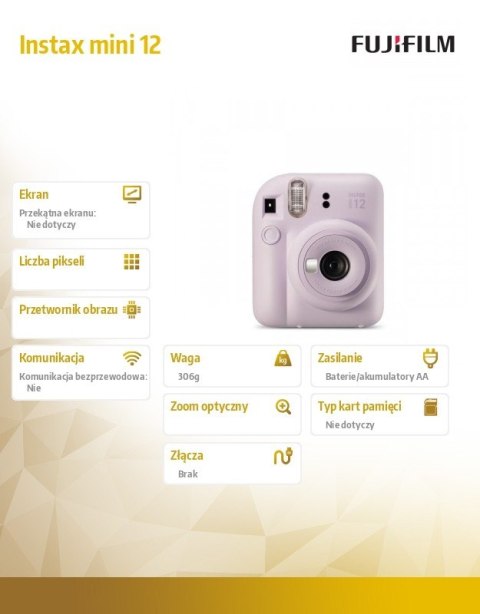 Aparat Instax mini 12 fioletowy Aparat Instax mini 12 fioletowy
