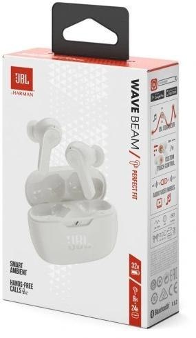 Słuchawki douszne JBL Wave Beam Białe Słuchawki douszne JBL Wave Beam Białe