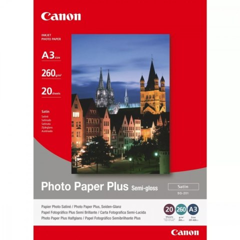 Papier Canon SG-201 półbłyszczący Photo Paper Plus A3 20 arkuszy 1686B026 Papier Canon SG-201 półbłyszczący Photo Paper Plus A3 20 arkuszy 1686B026
