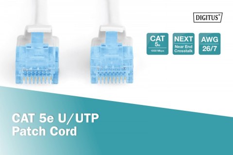 Patch cord U/UTP kat.5e PVC 3m Biały Patch cord U/UTP kat.5e PVC 3m Biały