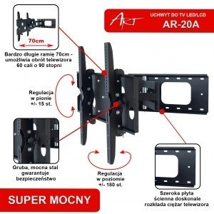 Uchwyt LCD AR-20A 32-60'' 60kg pion/poziom Uchwyt LCD AR-20A 32-60'' 60kg pion/poziom