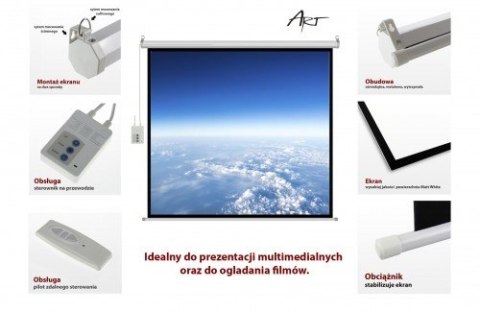 Ekran elektryczny 100 cali FS-100 4:3 203x152cm z pilotem Ekran elektryczny 100 cali FS-100 4:3 203x152cm z pilotem