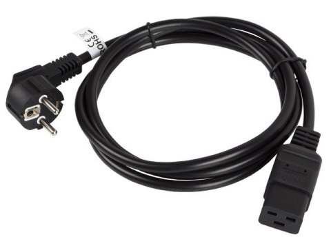 Kabel zasilający CEE 7/7 - IEC 320 C19 16A VDE 1.8M czarny Kabel zasilający CEE 7/7 - IEC 320 C19 16A VDE 1.8M czarny