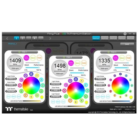 Riing 12 RGB Plus TT Premium Edition 5 Pack (5x120mm, 500-1500 RPM) Riing 12 RGB Plus TT Premium Edition 5 Pack (5x120mm, 500-1500 RPM)