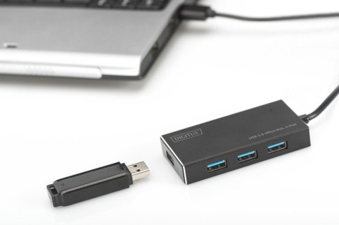 HUB/Koncentrator 4-portowy USB 3.0 SuperSpeed, aktywny, aluminium HUB/Koncentrator 4-portowy USB 3.0 SuperSpeed, aktywny, aluminium