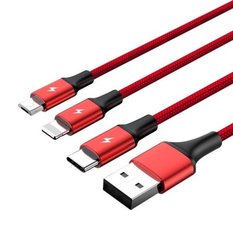 Kabel ładujący 3-in-1 USB - USB-C/microUSB/Lightning, 1,2m; C4049RD Kabel ładujący 3-in-1 USB - USB-C/microUSB/Lightning, 1,2m; C4049RD