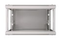 Szafka wisząca rack 4U 600x600 szara szklane drzwi