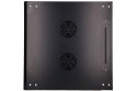 Szafka wisząca rack 6U 600x600 czarna szklane drzwi