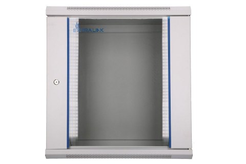 Szafka wisząca rack 12U 600x450 szara szklane drzwi Szafka wisząca rack 12U 600x450 szara szklane drzwi
