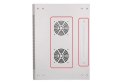 Szafka wisząca rack 6U 600x450 szara szklane drzwi