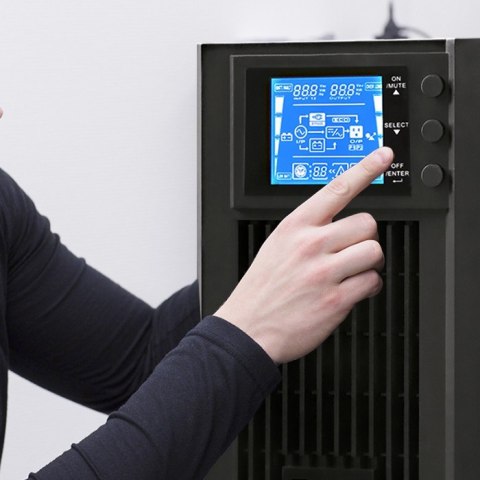 Zasilacz awaryjny UPS, on-line, czysta fala sinusoidalna, 1KVA, 800W, LCD, USB Zasilacz awaryjny UPS, on-line, czysta fala sinusoidalna, 1KVA, 800W, LCD, USB