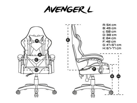 Fotel dla graczy Avenger L Czarno-biały Fotel dla graczy Avenger L Czarno-biały