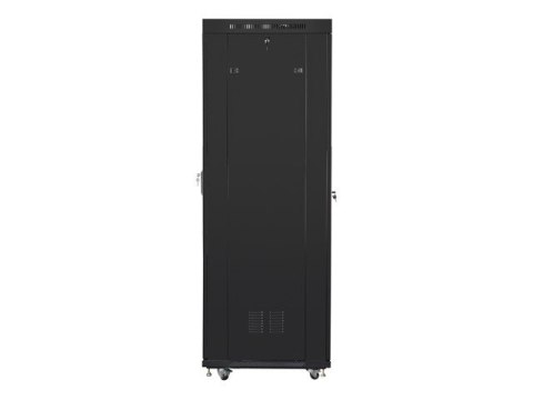 Szafa instalacyjna rack stojąca 19 42U 600x800 czarna, drzwi szklane lcd (Flat pack) Szafa instalacyjna rack stojąca 19 42U 600x800 czarna, drzwi szklane lcd (Flat pack)