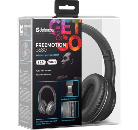 Słuchawki bezprzewodowe nauszne Freemotion B580 Czarne Słuchawki bezprzewodowe nauszne Freemotion B580 Czarne