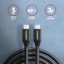 BUCM3-CM15AB Kabel USB-C - USB-C, 1.5m, PD 60W, 3A, ALU, oplot czarny