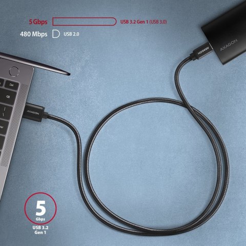 BUCM3-AM10AB Kabel USB-C - USB-A 3.2 Gen 1, 1m, 3A, ALU, oplot, Czarny BUCM3-AM10AB Kabel USB-C - USB-A 3.2 Gen 1, 1m, 3A, ALU, oplot, Czarny