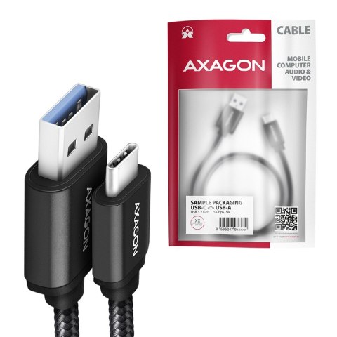 BUCM3-AM10AB Kabel USB-C - USB-A 3.2 Gen 1, 1m, 3A, ALU, oplot, Czarny BUCM3-AM10AB Kabel USB-C - USB-A 3.2 Gen 1, 1m, 3A, ALU, oplot, Czarny