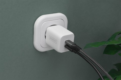 Ładowarka sieciowa, zasilacz GaN 2x USB-C PD 3.0 max. 65W, biała Ładowarka sieciowa, zasilacz GaN 2x USB-C PD 3.0 max. 65W, biała