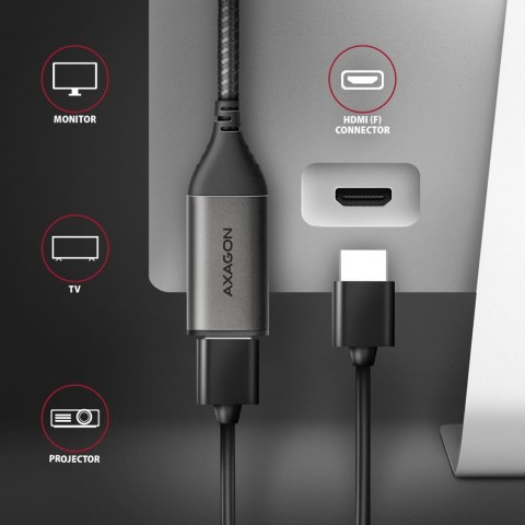 RVC-HI2M Adapter aktywny USB-C -> HDMI 2.0 4K/60Hz Aluminum, 25cm kabel RVC-HI2M Adapter aktywny USB-C -> HDMI 2.0 4K/60Hz Aluminum, 25cm kabel