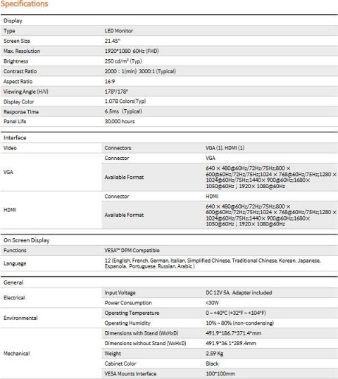 Monitor Hanhwa SMT-2212 Monitor Hanhwa SMT-2212