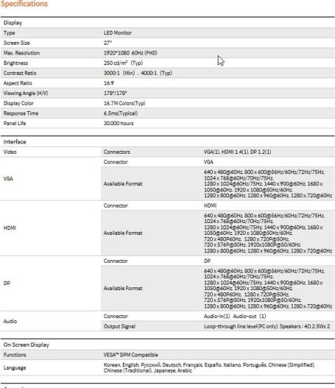 Monitor Hanhwa SMT-2710 Monitor Hanhwa SMT-2710