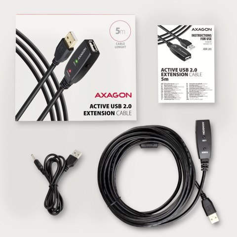 ADR-205 USB 2.0 A-M -> A-F aktywny kabel przedłużacz/wzmacniacz 5m ADR-205 USB 2.0 A-M -> A-F aktywny kabel przedłużacz/wzmacniacz 5m
