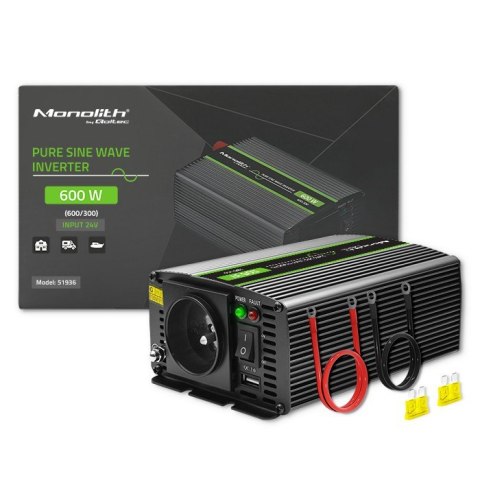 Przetwornica napięcia Monolith | 300W | 600W | 24V na 230V | Czysty Sinus Przetwornica napięcia Monolith | 300W | 600W | 24V na 230V | Czysty Sinus