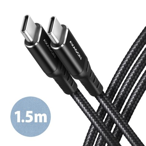 BUCM-CM15AB Kabel USB-C - USB-C 2.0, 1.5m, PD 60W, 3A, ALU, oplot Czarny BUCM-CM15AB Kabel USB-C - USB-C 2.0, 1.5m, PD 60W, 3A, ALU, oplot Czarny