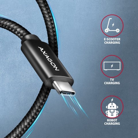 BUCM2-CM25AB Kabel USB-C - USB-C, 2.5m 5A charging, ALU, 240W PD, oplot, USB2.0, czarny BUCM2-CM25AB Kabel USB-C - USB-C, 2.5m 5A charging, ALU, 240W PD, oplot, USB2.0, czarny