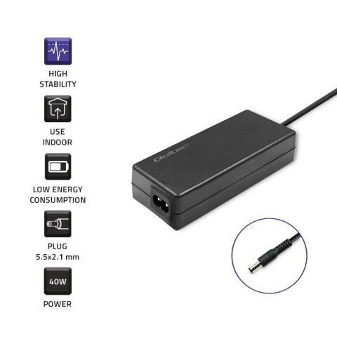 Zasilacz 40W | 12V | 3.33A | 5.5*2.1 | + kabel zasilający Zasilacz 40W | 12V | 3.33A | 5.5*2.1 | + kabel zasilający